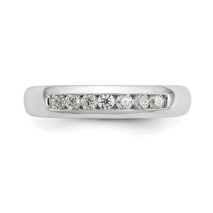 0.27ct. CZ Solid Real 14K White Gold 7-Stone Channel Wedding Band Ring