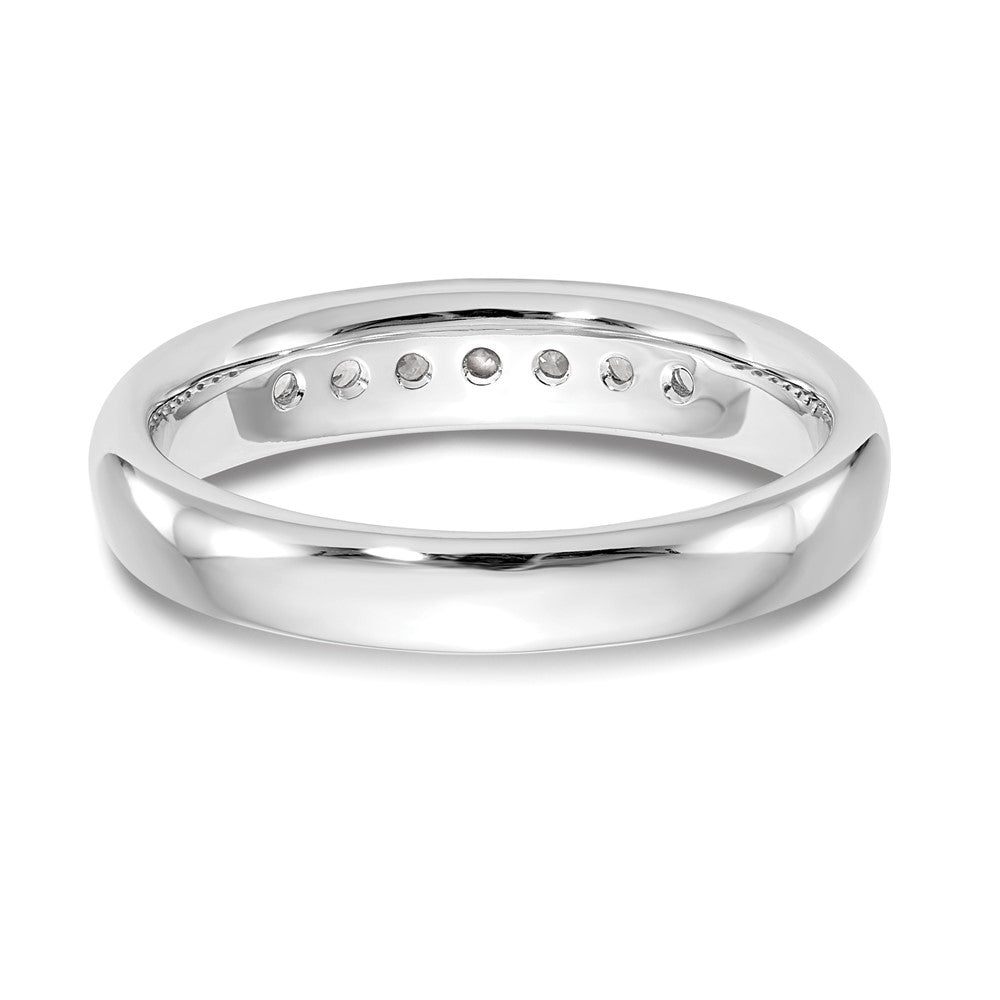 0.27ct. CZ Solid Real 14K White Gold 7-Stone Channel Wedding Band Ring
