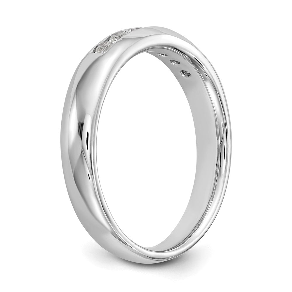 0.27ct. CZ Solid Real 14K White Gold 7-Stone Channel Wedding Band Ring