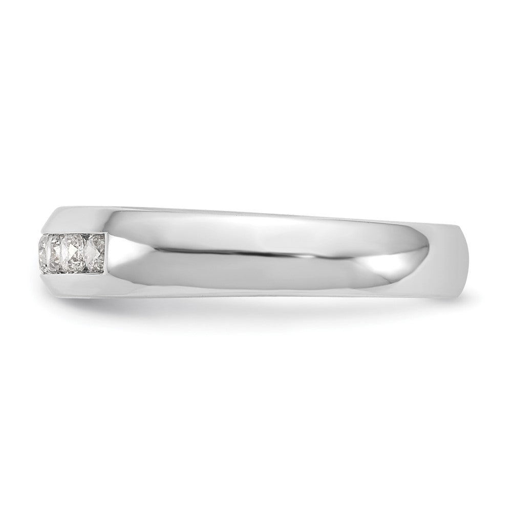 0.35ct. CZ Solid Real 14K White Gold 7-Stone Channel Wedding Band Ring
