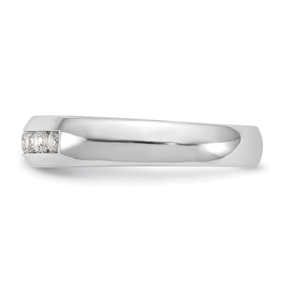 0.35ct. CZ Solid Real 14K White Gold 7-Stone Channel Wedding Band Ring