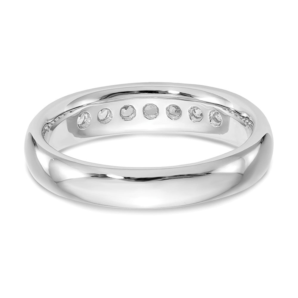 0.35ct. CZ Solid Real 14K White Gold 7-Stone Channel Wedding Band Ring