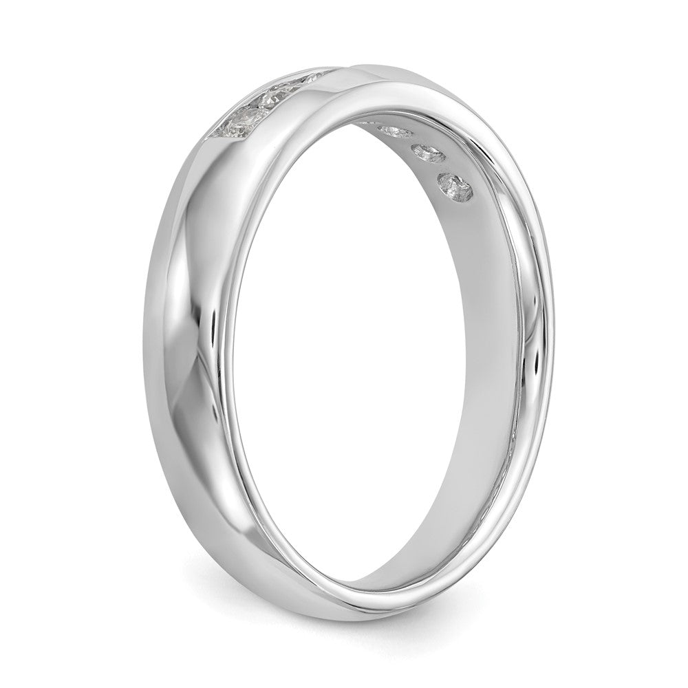 0.35ct. CZ Solid Real 14K White Gold 7-Stone Channel Wedding Band Ring