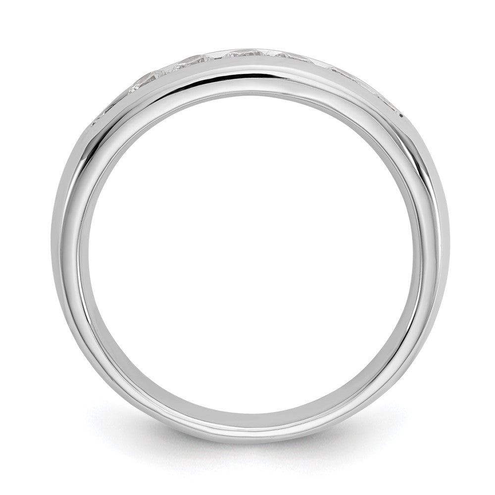 0.45ct. CZ Solid Real 14K White Gold 7-Stone Channel Wedding Band Ring