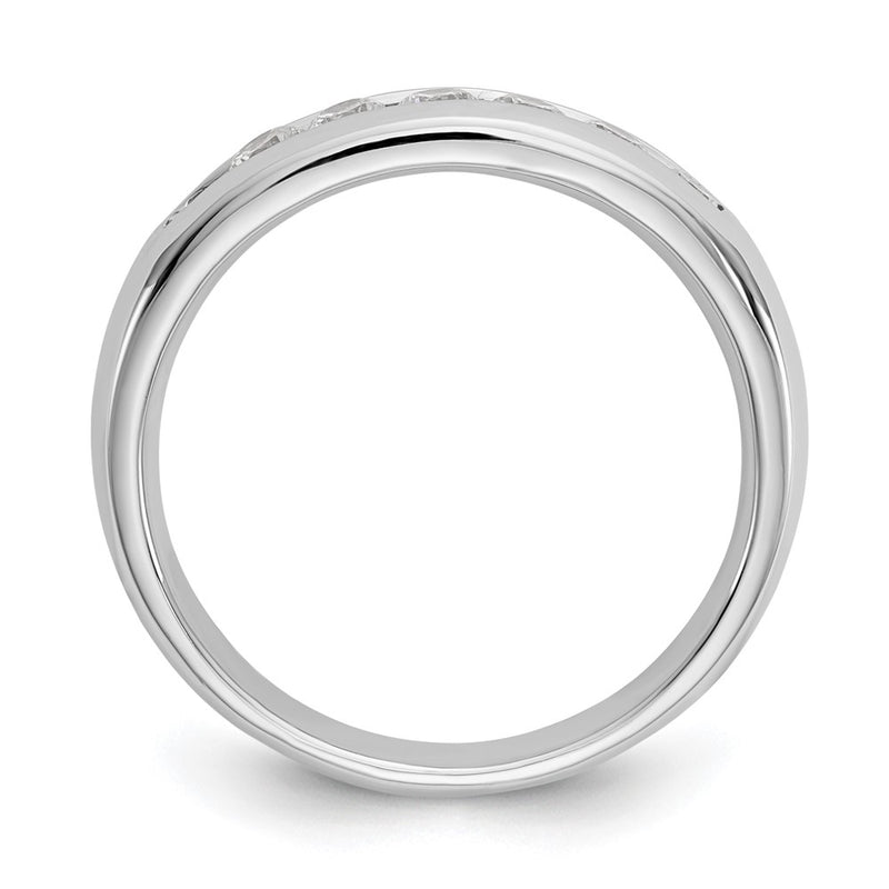 14K White Gold 7-Stone Real Diamond Channel Band