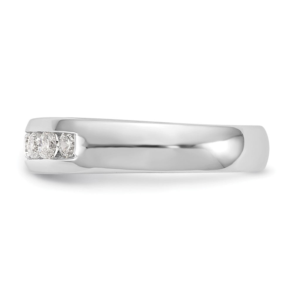 0.45ct. CZ Solid Real 14K White Gold 7-Stone Channel Wedding Band Ring