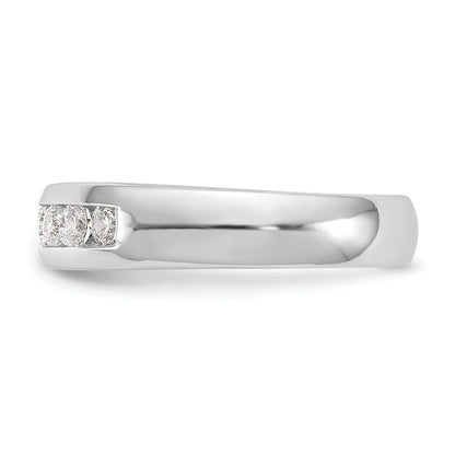 0.45ct. CZ Solid Real 14K White Gold 7-Stone Channel Wedding Band Ring
