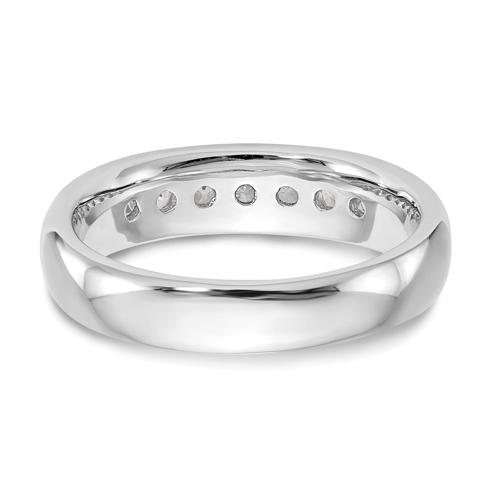 0.45ct. CZ Solid Real 14K White Gold 7-Stone Channel Wedding Band Ring