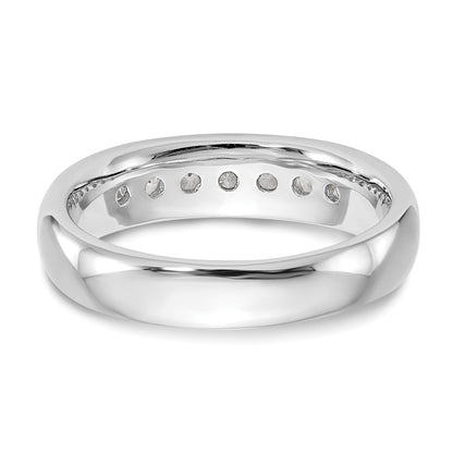 0.45ct. CZ Solid Real 14K White Gold 7-Stone Channel Wedding Band Ring