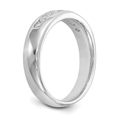 0.45ct. CZ Solid Real 14K White Gold 7-Stone Channel Wedding Band Ring