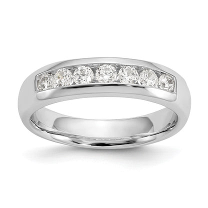0.45ct. CZ Solid Real 14K White Gold 7-Stone Channel Wedding Band Ring