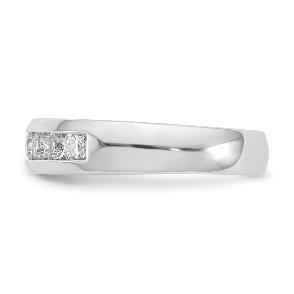 0.50ct. CZ Solid Real 14K White Gold 7-Stone Channel Wedding Band Ring