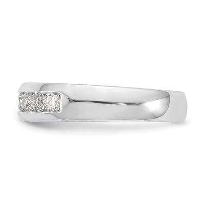 0.50ct. CZ Solid Real 14K White Gold 7-Stone Channel Wedding Band Ring