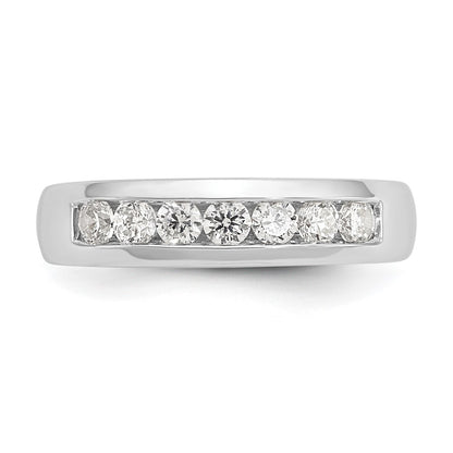 0.50ct. CZ Solid Real 14K White Gold 7-Stone Channel Wedding Band Ring