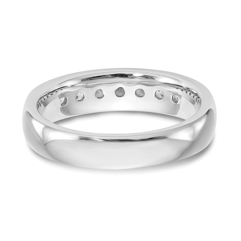 0.50ct. CZ Solid Real 14K White Gold 7-Stone Channel Wedding Band Ring
