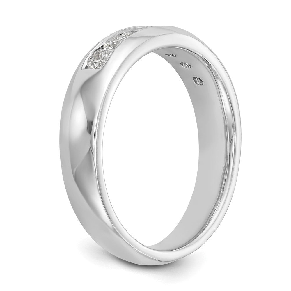 0.50ct. CZ Solid Real 14K White Gold 7-Stone Channel Wedding Band Ring