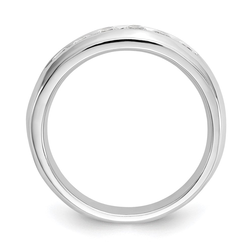 14K White Gold 7-Stone Real Diamond Channel Band