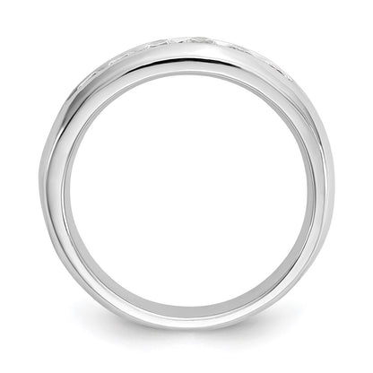 14K White Gold 7-Stone Real Diamond Channel Band