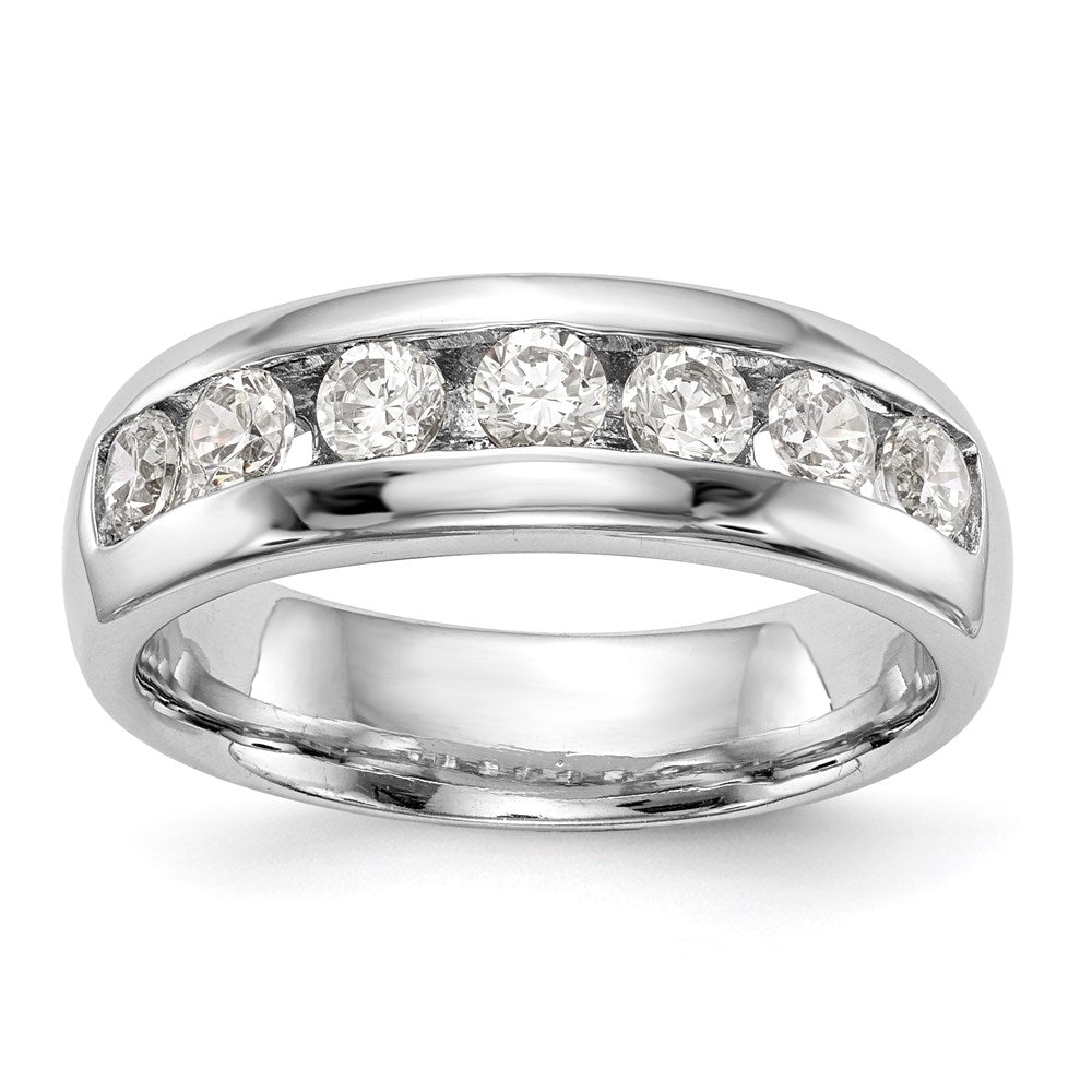 14K White Gold 7-Stone Channel Band