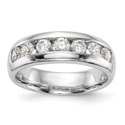 14K White Gold 7-Stone Channel Band