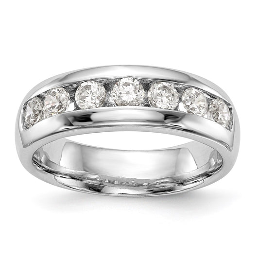 14K White Gold 7-Stone Channel Band