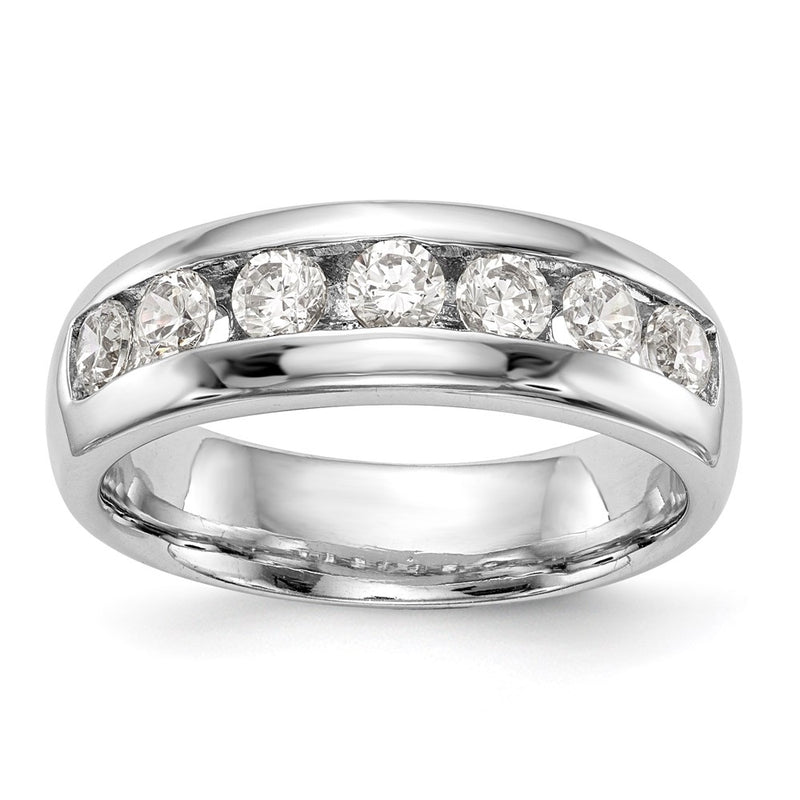 14K White Gold 7-Stone Channel Band