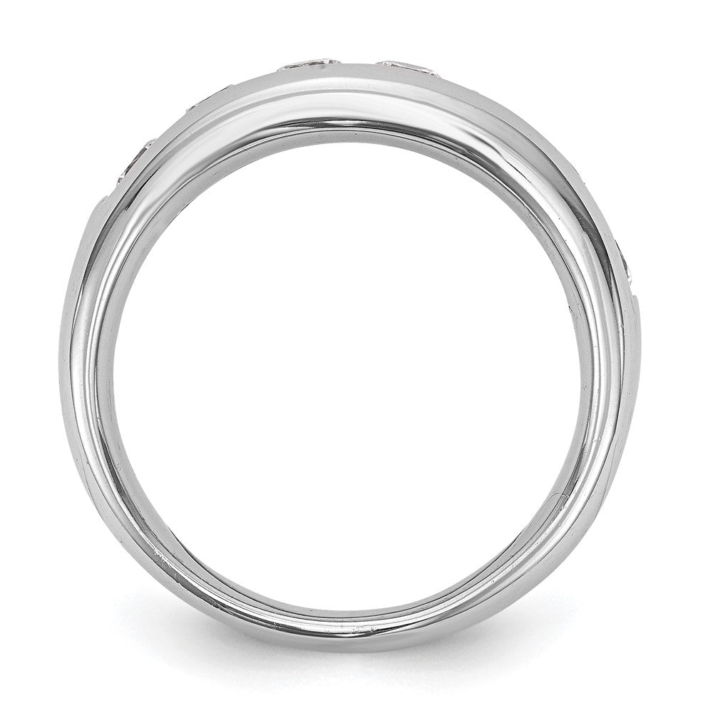 1.25ct. CZ Solid Real 14K White Gold 7-Stone Channel Wedding Band Ring