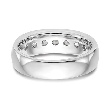 1.25ct. CZ Solid Real 14K White Gold 7-Stone Channel Wedding Band Ring