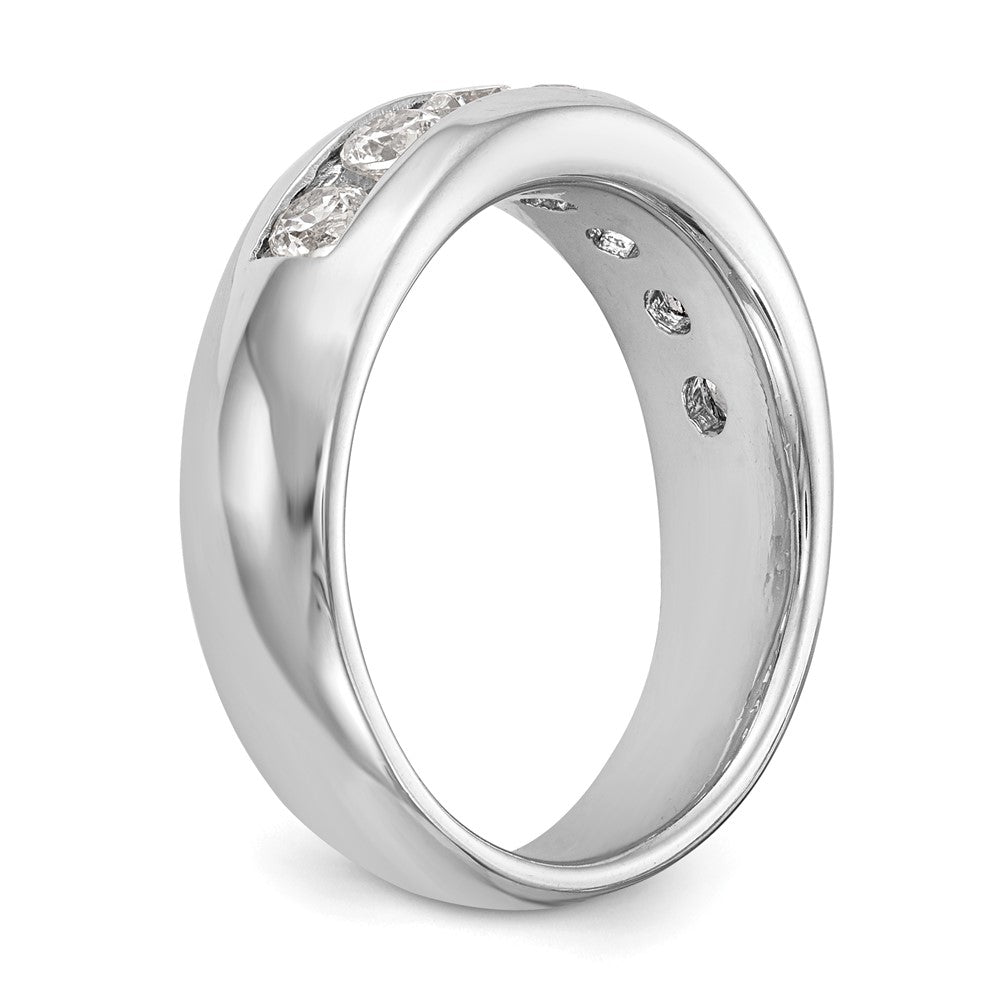 1.25ct. CZ Solid Real 14K White Gold 7-Stone Channel Wedding Band Ring