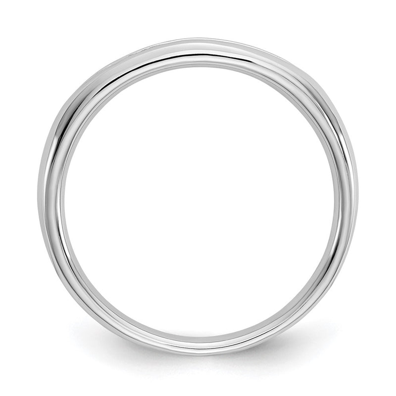 14K White Gold 7-Stone Real Diamond Channel Band