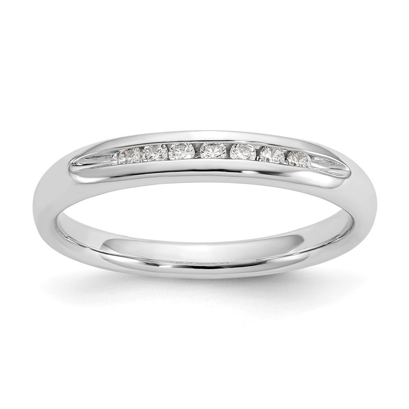 14K White Gold 7-Stone Real Diamond Channel Band
