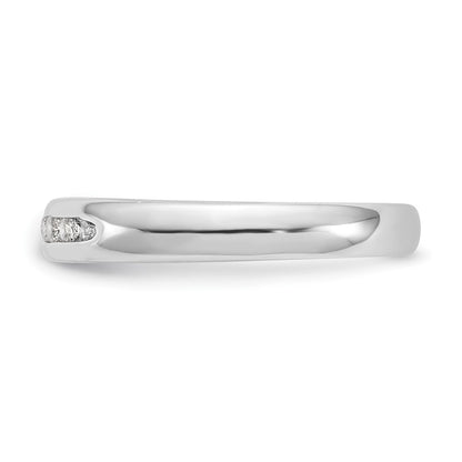 0.14ct. CZ Solid Real 14K White Gold 7-Stone Channel Wedding Band Ring