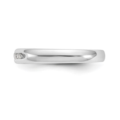 0.14ct. CZ Solid Real 14K White Gold 7-Stone Channel Wedding Band Ring