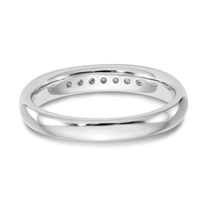 0.14ct. CZ Solid Real 14K White Gold 7-Stone Channel Wedding Band Ring