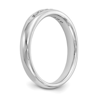 0.14ct. CZ Solid Real 14K White Gold 7-Stone Channel Wedding Band Ring