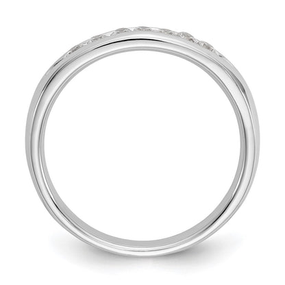0.20ct. CZ Solid Real 14K White Gold 7-Stone Channel Wedding Band Ring
