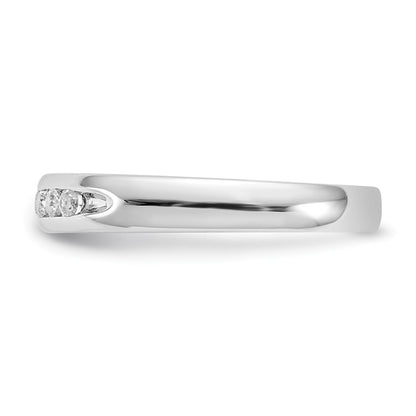 0.20ct. CZ Solid Real 14K White Gold 7-Stone Channel Wedding Band Ring