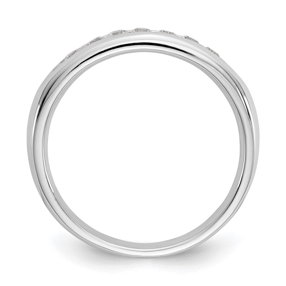 0.27ct. CZ Solid Real 14K White Gold 7-Stone Channel Wedding Band Ring