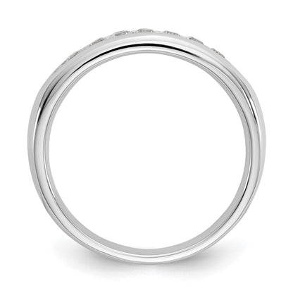 0.27ct. CZ Solid Real 14K White Gold 7-Stone Channel Wedding Band Ring