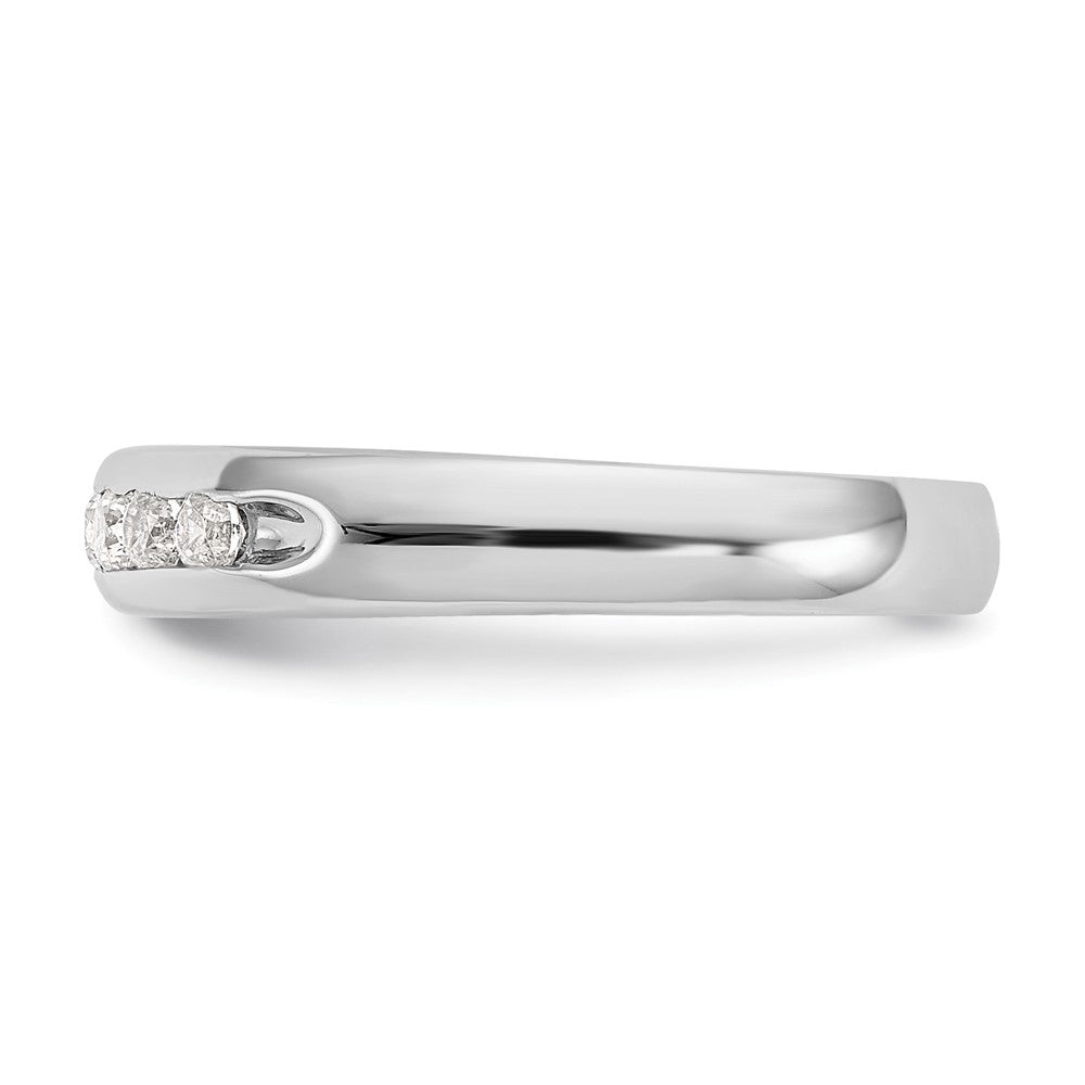 0.27ct. CZ Solid Real 14K White Gold 7-Stone Channel Wedding Band Ring