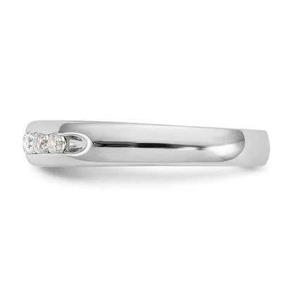 0.27ct. CZ Solid Real 14K White Gold 7-Stone Channel Wedding Band Ring