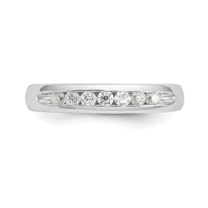 0.27ct. CZ Solid Real 14K White Gold 7-Stone Channel Wedding Band Ring