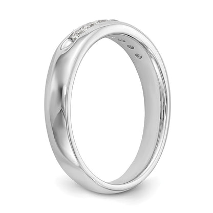 0.27ct. CZ Solid Real 14K White Gold 7-Stone Channel Wedding Band Ring