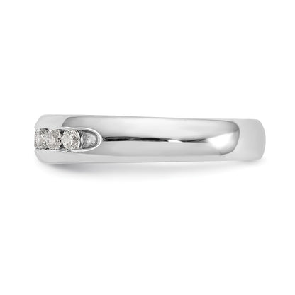 0.32ct. CZ Solid Real 14K White Gold 7-Stone Channel Wedding Band Ring