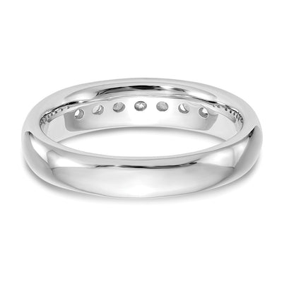 0.32ct. CZ Solid Real 14K White Gold 7-Stone Channel Wedding Band Ring