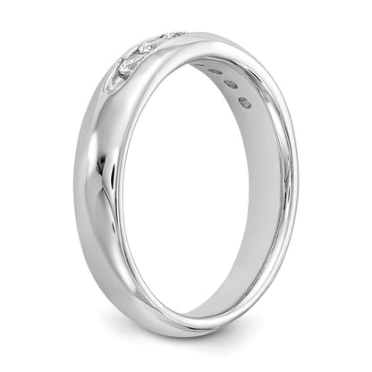 0.32ct. CZ Solid Real 14K White Gold 7-Stone Channel Wedding Band Ring
