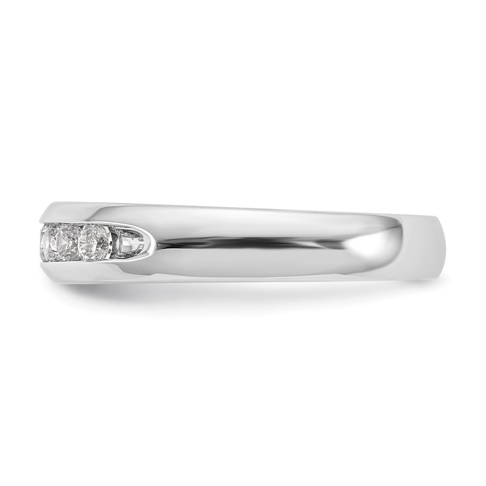 0.35ct. CZ Solid Real 14K White Gold 7-Stone Channel Wedding Band Ring