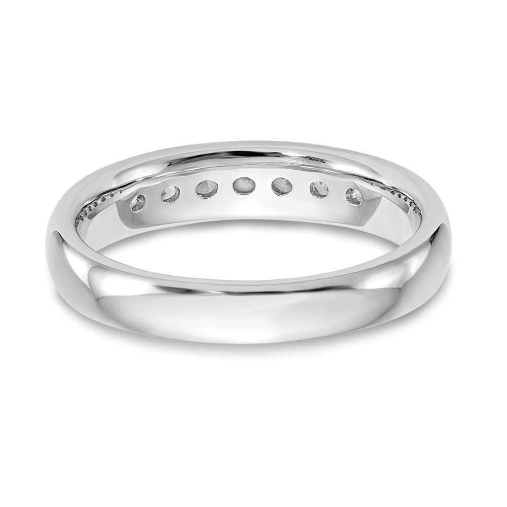 0.35ct. CZ Solid Real 14K White Gold 7-Stone Channel Wedding Band Ring