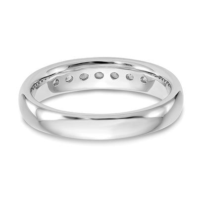 0.35ct. CZ Solid Real 14K White Gold 7-Stone Channel Wedding Band Ring