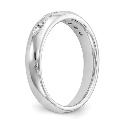 0.35ct. CZ Solid Real 14K White Gold 7-Stone Channel Wedding Band Ring